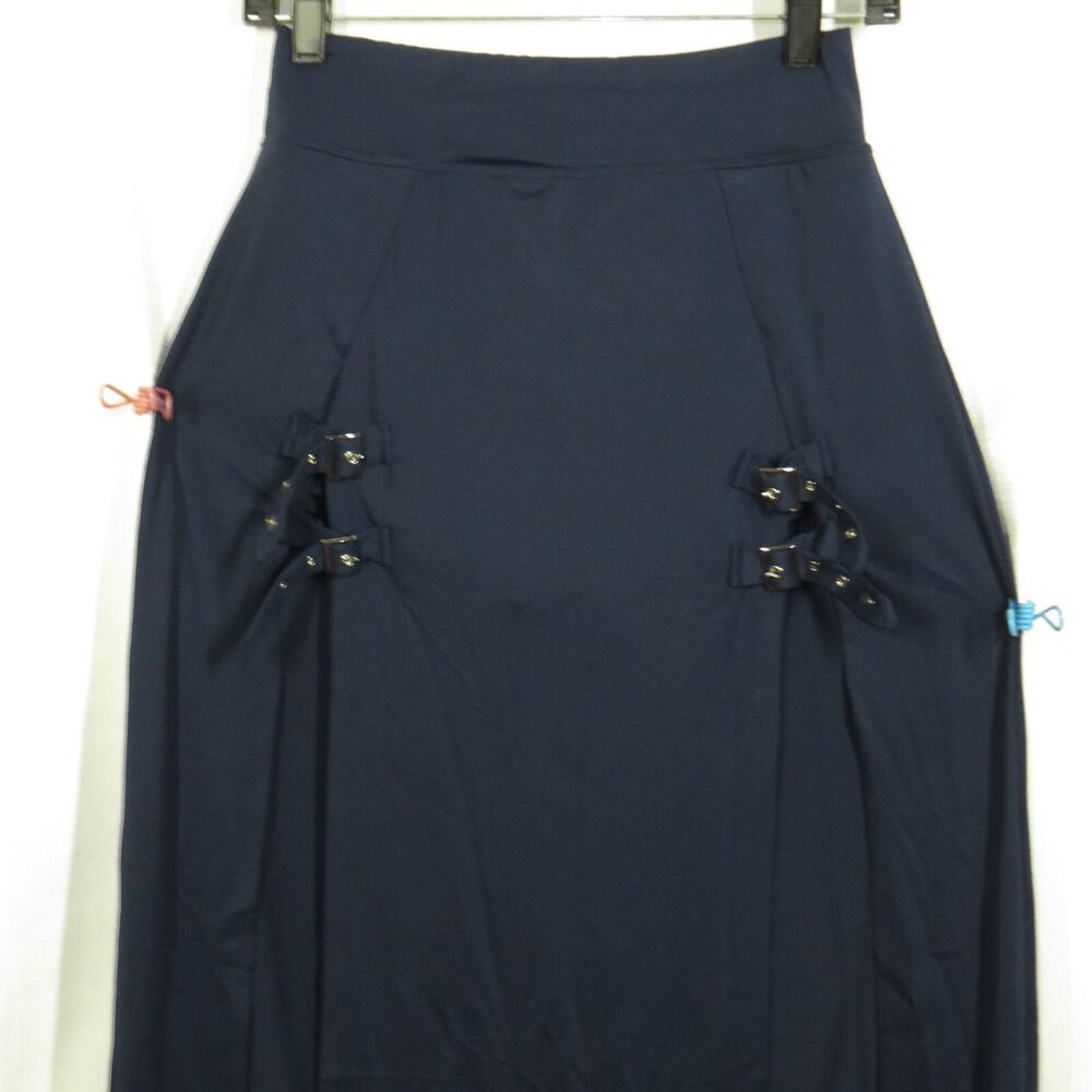 Halara Navy Soft Stretchy Double Buckle Front Split Maxi Skort Skirt XL - Picture 9 of 13